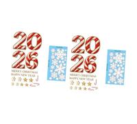 Dcaknri 2026 New Year Christmas Decal Reindeer Snowflake Decorations Waterproof PVC Sticker for Indoor Window Wall Glass Door Snowflake Holiday Decal PVC