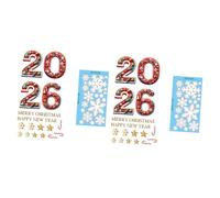 Dcaknri 2026 New Year Christmas Decal Reindeer Snowflake Decorations Waterproof PVC Sticker for Indoor Window Wall Glass Door Snowflake Holiday Decal PVC