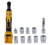 Dcaknri 3/8" Cordless Ratcheting Wrench Set Electric Power Wrench with Variable Speed 7 Sockets 1/4" Adapter Rod Automotive