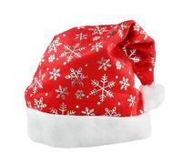 Dcaknri Adult Gild Snowflake Pattern Santa Hat Windproof Traditional Red Christmas for Teens New Year Presents Plush Hats Adult Red Hat Naughty and Nice Christmas Hats Bulk