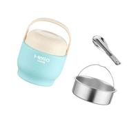 Dcaknri Double Layer Vacuum Lunch Container with Compartment Stainless Steel Food Storage Box with Lid for Meals Portable Thermal Lunch Box