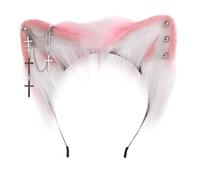 Dcaknri Halloween Cats Ear Hairband With Metal Earring Role Play Cats Headbands Realistic Hairband For Girl Makeup For Women For Adults Animes Character Role Play