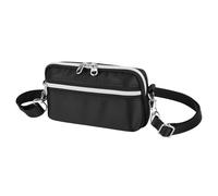 Dcaknri Portable Crossbody Bag for Mobile Devices Earphones Double Compartment Soft Lining Reinforced Nylon Construction Crossbody Storage Bag