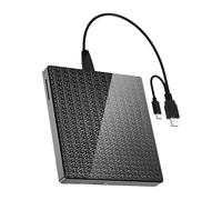 Dcaknri Portable Drive with USB3.0 Hub & /TF Reader High-Speed Shockproof Case for Computer Systems Double Port USB C External Drive