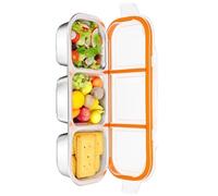 Dcaknri Stainless Steel Lunch Box 3 Compartment 600ml Leak Proof Lid Bentos Container for Office School Travel Stainless Steel Bentos Box with Compartments