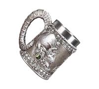 Dcaknri Stainless Steel Skull Horn Thermal Coffee Mug with Ergonomic Grip Dishwasher Safe Cup for Office Camping Skull Design Metal Insulated Coffee Mug