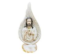 Dcaknri Statue Nativity Baptism with Angel Wing Sacred Objects Sculpture for Home Dinner Decoration Present Gift Virgin Statue