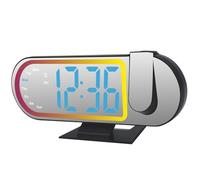 Dcaknri Surrounding Light Alarm Clock Clear Wall Projection Multiple Color Preferences Temperature Display Compact ABS Build Bedroom LED Clock with Alarm