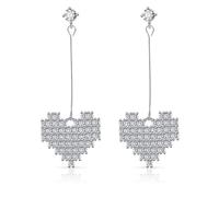 Dcaknri Women's Handmade Jewellery,Long Studs Earrings Pendant Earrings Cubic Zirconia Ear Drops Copper Texture Suitable for Trendy Ladies Present