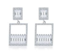 Dcaknri Women's Handmade Jewellery,Long Studs Earrings Pendant Earrings Cubic Zirconia Ear Drops Copper Texture Suitable for Trendy Ladies Present
