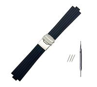 DCALU 24mm X 11mm Silicone Rubber Watchband Fit For Oris Aquis Watch Band Convex Strap Stainless Steel Safety Buckle Wrist Bracelet Black Watch Accessories