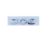 DCALU 3D ABS Chrome Black Car Rear Trunk Decal Emblem Badge Letters Number Sticker Fit For Peugeot 206 207 301 307 308 408 508 Accessories Car Emblem Letters (Color Name : 308 Silver New)