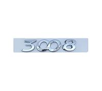 DCALU 3D ABS Chrome Silver Black Car Rear Trunk Decal Emblem Badge Letters Number Sticker Fit For Peugeot 2008 3008 4008 5008 Accessories Car Emblem Letters (Color Name : 3008 Silver)