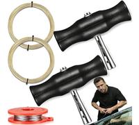 dcas Pack of 5 Windscreen Removal Tools, Car Glass Installation Removal Repair Car Windscreen Set, Universal Windscreen Removal Tools, Universal for All Vehicles (2 Handles, 3 Rolls of Wire)