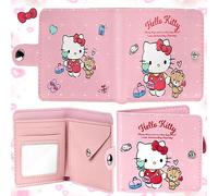 dcas Pink Cartoon Anime Cat Purse, Modern Foldable Wallet, Cute Cat Design, Soft PU Leather, Waterproof & Breathable, Stylish & Cute, Suitable For Girls (4.3 x 3.74 Inch), Klein