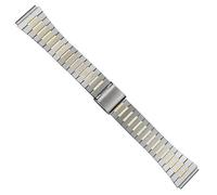 Dcasmo group 18mm Gold Stripe Stainless Steel Watch Strap for Men Compatible with Cartier Omega Tissot New Old Stock 1970 - Vintage Original Metallic Bracelet - Strap Bracelet Retro