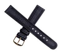 Dcasmo group 18mm Military Black Genuine Leather Watch Strap for Men - Original Vintage Bracelet New Old Stock 1960 70' - Traditional Antique Watchmaking Strap Bracelet