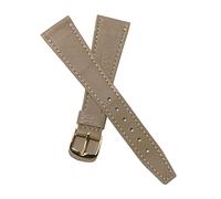 Dcasmo group Beige Genuine Leather Watch Strap 20mm for Men New Old Stock 1970 - Original Vintage Traditional Antique Watchmaking Bracelet - Stainless Steel Buckle
