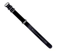 Dcasmo group Black Leather Nato Military Watch Strap 18mm for Men New Stock Vintage - Original Racing Rally Diver Bracelet - Traditional Retro Style Strap