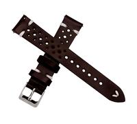 Dcasmo group Dark Brown Genuine Leather Watch Strap 20 mm for Men New Stock Vintage - Original Diver Racing Rally Bracelet - Traditional Retro Style Strap