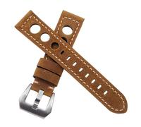 Dcasmo group Mustard Genuine Leather Watch Strap 20 mm for Men New Stock Vintage - Original Diver Rally Bracelet - Traditional Retro Style Strap
