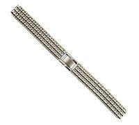 Dcasmo group Stainless Steel Rice Grain Pattern Watch Strap for Men 12mm Compatible with Cartier Tissot NOS 1970 - Original Two-tone Vintage Bracelet - Retro Strap