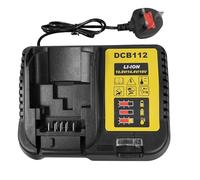DCB112 Replacement Battery Charger, Compatible Charger for Dewalt 10.8V 14.4V 18V 20V Li-ion Battery, for DEWALT DCB115 DCB118 DCB102BP DCB107 DCB120 DCB127 DCB200 DCB201 DCB203 (UK Plug)