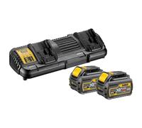 DCB132T2-QW - 18/54V XR FLEXVOLT 6AH BATTERY X 2 AND DUAL CHARGER STARTER KIT