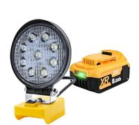 DCB182 8000mAh Lithium-Ion Battery Replacement with LED Work Light for DEWALT 18V Battery DCB182 DCB200 DCB184 DCB101 DCB107 DCB112 DCB105 DCB115 DCB203 Applicable to Cordless Power Tools 8.0Ah