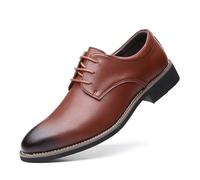 Dcbdx Men Wedding Lace Ups Dress Shoes Leather Lightweight Comfortable Derbys Gents Suit Shoe Formal Business,Brown,10 UK