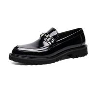 Dcbdx Men's Business Leather Oxford Slip-On Driving Business Shoes Fashion Breathable Loafers Moccasins,Black,6 UK