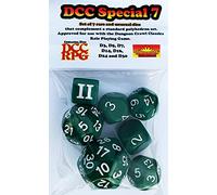 DCC Special 7 - Green - Set of 7 Rare and Unusual RPG dice Approved for use with Dungeon Crawl Classics