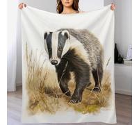 DCCCY Badger Blanket Ultra-soft Micro Fleece Blankets Soft And Warm Throws Anti-pilling Throw For Adults & Kids 130×180cm