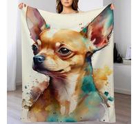 DCCCY Chihuahua Flannel Blanket Throws for Sofa, Bedroom, Couch, Travel, Microfiber Fleece Throw - Soft, Plush Bed Blankets 100×130cm