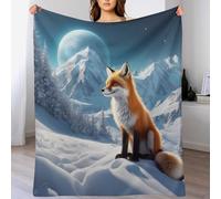 DCCCY Fleece Blanket Fox Throw for Sofa & Bed, Plush Cozy Fuzzy Throws, Super Soft And Warm Fluffy Blanket for All Seasons, 150×200cm
