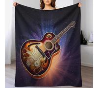 DCCCY Guitar 3D Blankets Super Soft Cosy & Warm Blanket for Sofa Or Bed Flannel Machine Washable Comfortable & Stylish 100×130cm