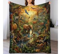 DCCCY Jungle Animals 3D Blankets Super Soft Cosy & Warm Blanket for Sofa Or Bed Flannel Machine Washable Comfortable & Stylish 150×200cm