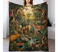 DCCCY Jungle Animals Plush Throw Blanket for Girls Boys Kids Sofa Couch Bedroom Fleece Blankets Soft Four Seasons 100×130cm