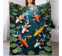 DCCCY Koi Fish Throw Blanket, Soft Lightweight Blankets Breathable And Moisture Absorption for All Season for Couch/Bed, 150×200cm