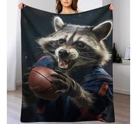 DCCCY Raccoon Throw Blanket Kids Boys Girls Throws Printed Fluffy Soft Cozy Plush Blankets for Couch Bed Sofa 130×150cm