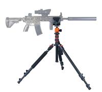 DCCMS Rifle Shooting Tripod with Saddle Mount and 360° Rotate Ball Head. Durable and Lightweight Frame with Adjustable Legs. Hands-Free Operation Rifle Rest for Sighting in and Shooting Stability.