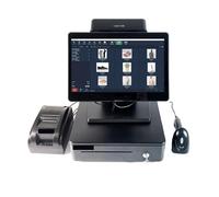 DCDCD 14Inch POS System I3 I5 10 Touch Screen Cash Register With Thermal Printer Restaurant Terminal Desktop POS(I5 8G 128G WIFI VFD)