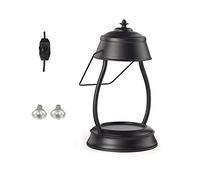 DCDCD Candle Warmers With 2PCS Lamp 35W GU10 Safety Hurricane Candle Warmer Lantern For Top-Down Candle Melting Table Decor Lighting(Nero)