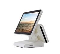DCDCD Pos System 15 Inch Dual Display With 12 Inch Customer Screen All In One Pc Cash Register Pos Billing Machine HS-B156-2(Dual screen white)