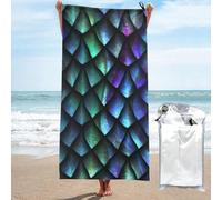 DCEHGEW 3D Magical Dragon Scales Pattern Printed Quick Dry Bath Towel 70x140 CM, Highly Absorbent Bath Sheet with Bag for Beach, Travel, Hotel and Home