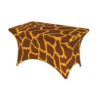 DCEHGEW 4FT Spandex Rectangular Table Cloth, Giraffe Print Printed Fitted Elastic Tablecloths Washable Table Cover for Event, Wedding, Banquet & Party