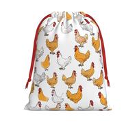 DCEHGEW A Brood of Chickens Soft Drawstring Gift Wrapping Bags, Reusable Polyester Pouch Storage Bag for Christmas, Halloween, Party Favors, Jewelry, Medium Size: 11.8x15.8 inches