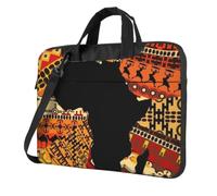 DCEHGEW African Map Ethnic Pattern Printed Laptop Bag 13 inch, Triple-Layers Protection Shockproof Crossbody Laptop Shoulder Bag for Men Women