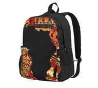 DCEHGEW African Map Ethnic Pattern Printed Travel Laptop Backpack, Lightweight School Bag for Hiking and Casual Daypack Use