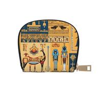 DCEHGEW Ancient Egypt Tribe Series Credit Card Holder Pouch Shell Wallet Business Card Case Storage Zipper Coin Pocket Purse Xmas Gift